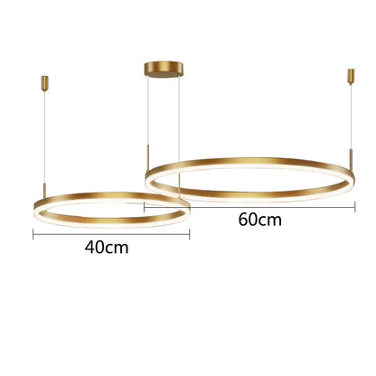 Lámpara colgante DecorBites™ Gold Ring, lámpara de techo LED circular de acrílico
