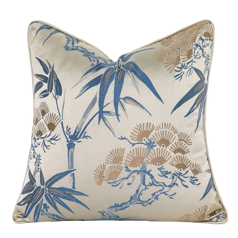 DecorBites™ Chinoiserie Decor Throw Pillow Cover 45x45cm for Living Room Bedroom