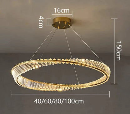 DecorBites™ Crystal Chandelier: Luxury Pendant Lamp for Living Room and Bedroom