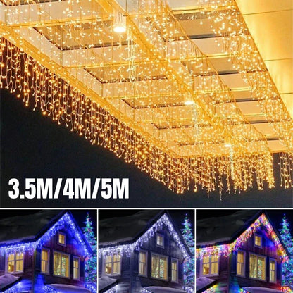 DecorBites™ Icicle LED String Lights: Festive Outdoor Christmas Decoration for Party, Patio, Garden
