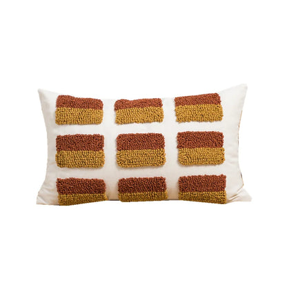 Funda de cojín DecorBites™ con bordado geométrico de rayas circulares | Funda de almohada decorativa para sofá