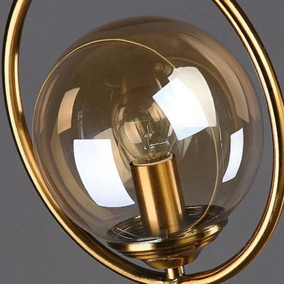 DecorBites™ LED Glass Ball Brass Ring Table Lamp for Stylish Living and Bedroom Lighting