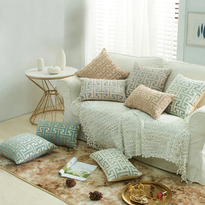 Funda de cojín decorativa DecorBites™ de chenilla geométrica: Funda de cojín con cremallera oculta para decoración del hogar.