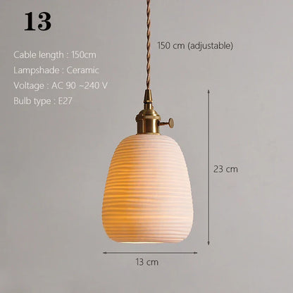 DecorBites™ Japanese Ceramic Pendant Light Scandinavian Style Luxury Lamp
