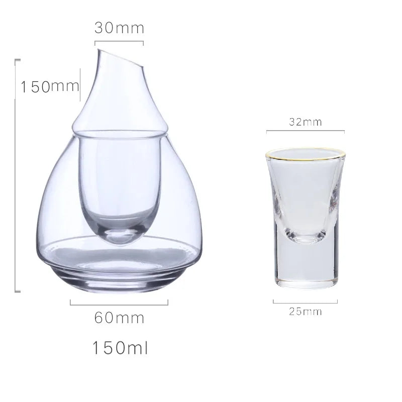 DecorBites™ Glass Wine Pot Transparent Sake Ice Jug Decanter Whiskey Dispenser