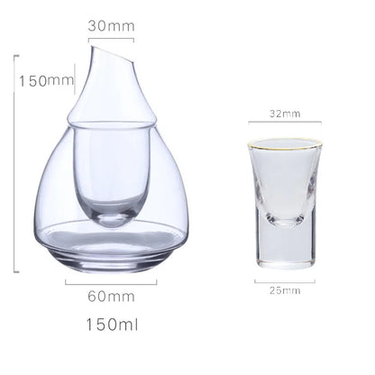 DecorBites™ Glass Wine Pot Transparent Sake Ice Jug Decanter Whiskey Dispenser
