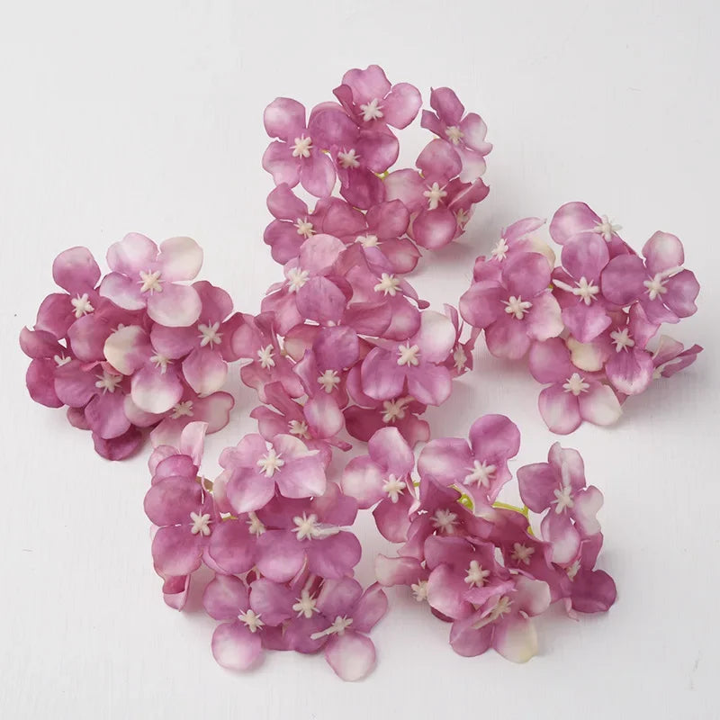 DecorBites™ Hydrangea Flowers: 30Pcs 8cm Fake Flowers for Home Decor, Wedding, DIY Wreaths