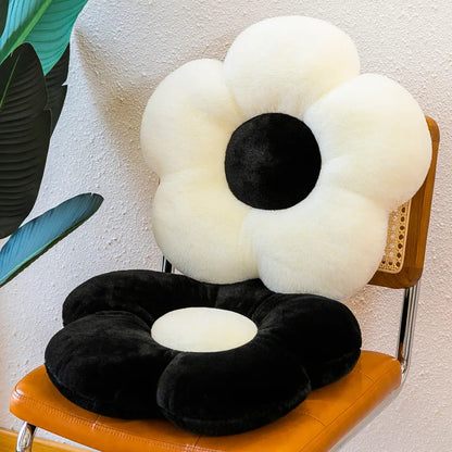 Decobites Flower Cushion Sofa Pad Black White Lumbar Support Pillow Room Decor