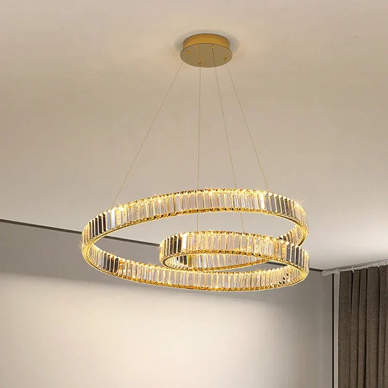Lámparas colgantes LED de cristal DecorBites™: Lámpara de araña moderna y lujosa para salas de estar y comedores