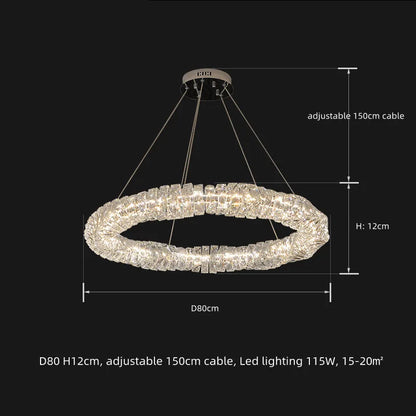 DecorBites™ Dimmable Crystal Chandelier Pendant Light for Modern Luxury Living Room.