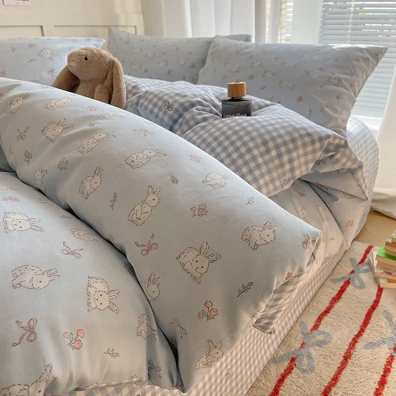 DecorBites™ Cartoon Printed Cotton Bedding Set - Soft, Skin-Friendly Duvet Cover