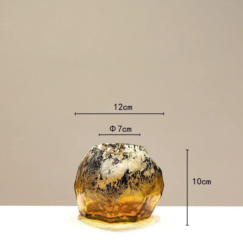 DecorBites™ Degradados Jarrón de vidrio negro Terrario Maceta Cuenco Organización de escritorio Macetas para flores