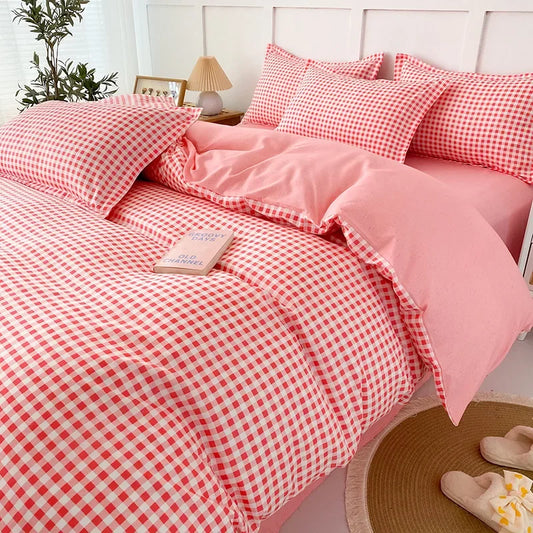 طقم غطاء لحاف هندسي مزخرف من 4 قطع من DecorBites™ للأسرّة بمقاس 1.5/1.8/2 متر