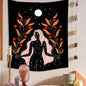 Moon Phase Rainbow Girl Tapestry for Decobites Home Decor