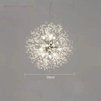 DecorBites™ Dandelion Crystal Chandelier: Modern Nordic Style LED Pendant Light for Living Room
