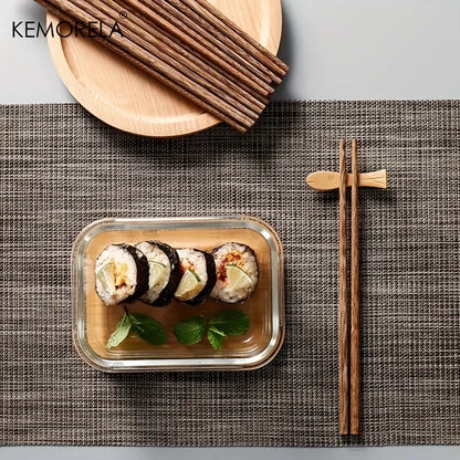 مجموعة DecorBites™ من 5 أعواد طعام خشبية طبيعية - أعواد طعام خاصة لمطاعم الفنادق اليابانية لأرز الرامن