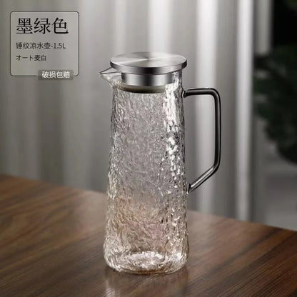 Jarra de agua DecorBites™ color ámbar gris con asa: Tetera y jarra para jugo de gran capacidad y resistente al calor.