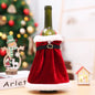 Creative Christmas Wine Bottle Set Golden Velvet Dress Wine Bottle Covers Sleeve Santa Snowman Xmas New Year Dinner Table Decor