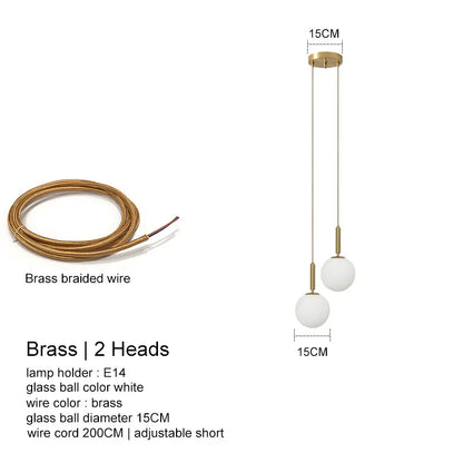 DecorBites™ LED Glass Ball Chandelier for Home Dining Hotel Decor