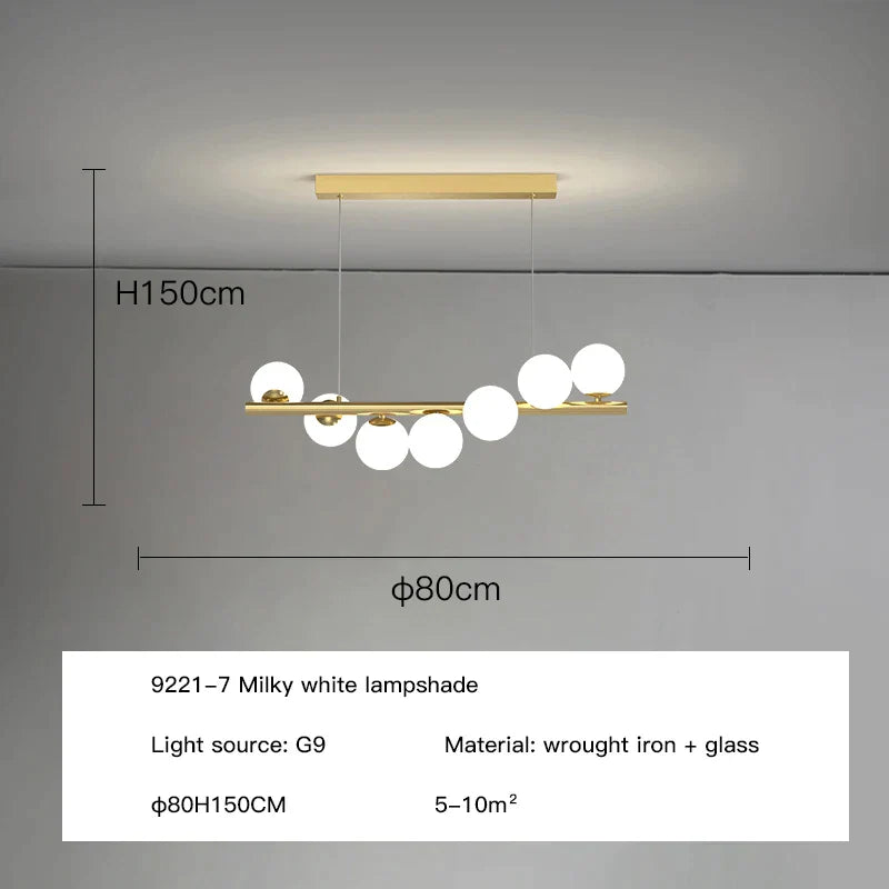 Lámpara de techo LED DecorBites™ con bola de cristal G9 para decoración de sala, comedor y cocina