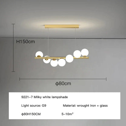 Lámpara de techo LED DecorBites™ con bola de cristal G9 para decoración de sala, comedor y cocina