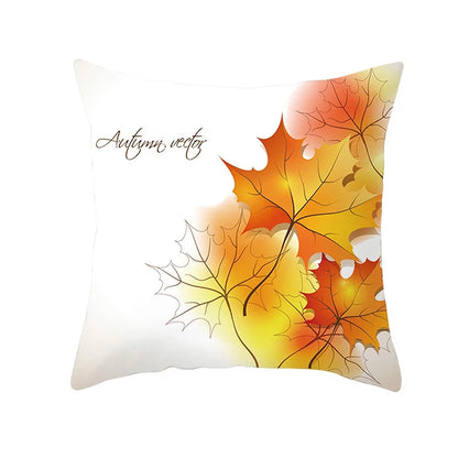 DecorBites™ Autumn Maple Leaves Pillow Cases Short Plush Cushion Cover Sofa Pillowslip