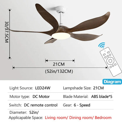 DecorBites™ 52" Ceiling Fan with LED Light & Remote Control