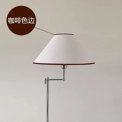 Lámpara de pie LED DecorBites™ color crema con brazo oscilante para espacios de vida modernos