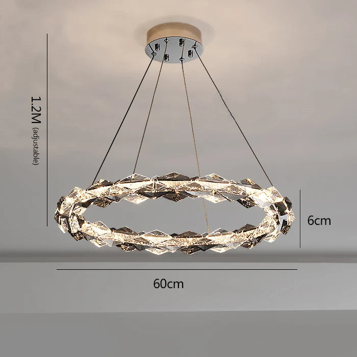 DecorBites™ Crystal Chandelier for Luxury Living Spaces ★ Modern Duplex Ring Light Fixtures