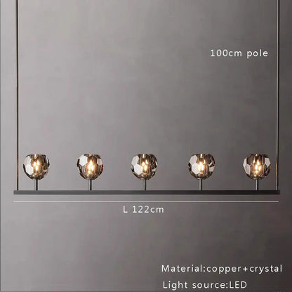 DecorBites™ Black Bronze Copper Crystal Chandelier Lights for Kitchen Island Dining Decor