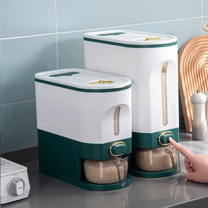 DecorBites™ Large Capacity Rice Dispenser Kitchen Grain Container Moisture Proof Cereal Storage Box