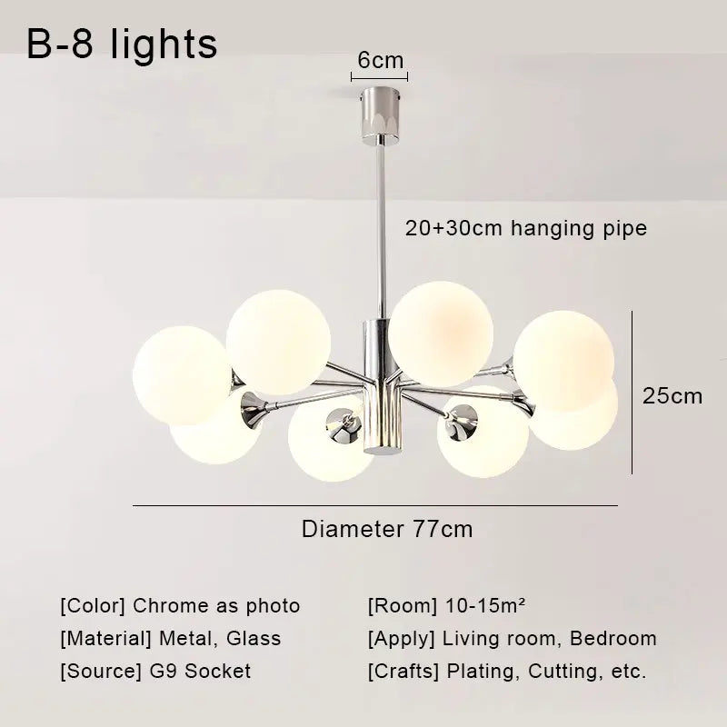 Lámpara de techo LED con bola de cristal DecorBites™ para salón y dormitorio modernos