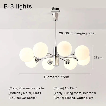 Lámpara de techo LED con bola de cristal DecorBites™ para salón y dormitorio modernos