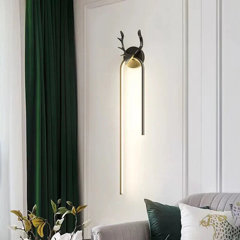 DecorBites™ Deer Head Wall Lamp Gold Art Decor Living Room Bedside Light