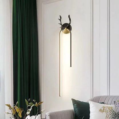 DecorBites™ Deer Head Wall Lamp Gold Art Decor Living Room Bedside Light