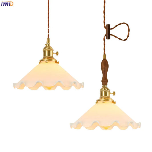 DecorBites™ Glass LED Pendant Lamp: Modern Copper Nordic Indoor Lighting for Home, Coffee, Bedroom & Living Room