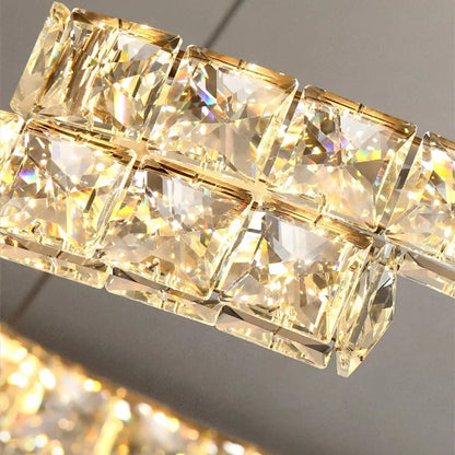 DecorBites™ Crystal Ceiling Chandelier: Modern Stainless Steel LED Indoor Lighting for Living Room & Bedroom