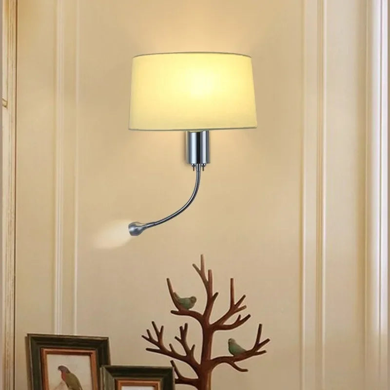 DecorBites™ Elegant Fabric Wall Lamp for Bedside Reading in Modern Nordic Style