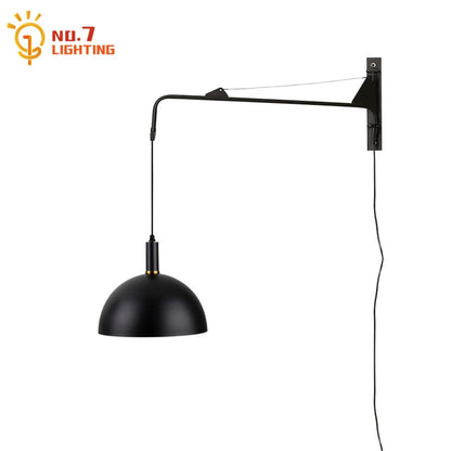 DecorBites™ Gold/Black Swing Arm Wall Lamp LED E27, Adjustable & Rotatable Sconce