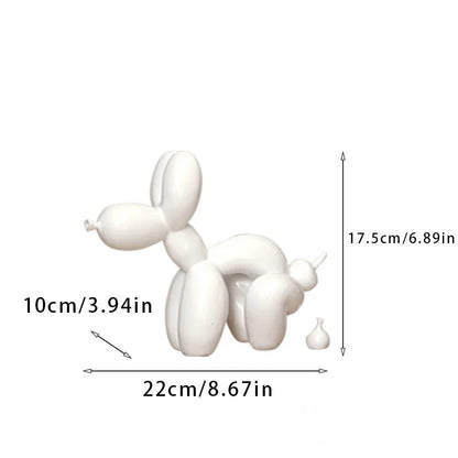 ديكوربايتس™ - منحوتة كلب من البالونات: حرفة يدوية مضحكة من الراتنج لتزيين المنزل