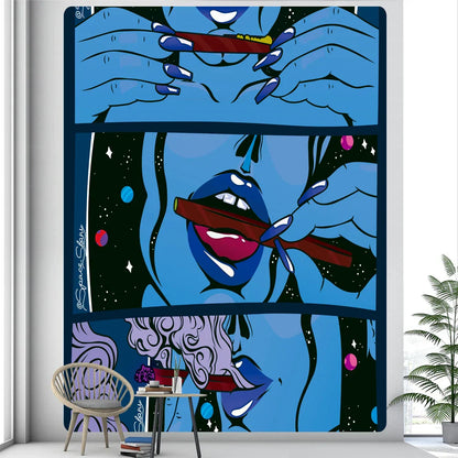 ديكور بايتس™ - نسيج جداري مُزين ببطاقات التاروت، بتصميم امرأة تجريدية، لديكور غرفة بوهو