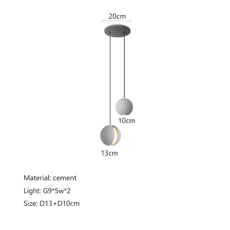 DecorBites™ Cement Planet Chandelier Hanging Lamp for Dining Room & Bedroom