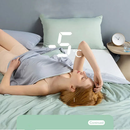 لحاف التبريد DecorBites™: بطانية ناعمة ومريحة بحجم كوين لحرارة الصيف، وتقنية الألياف الباردة الفريدة