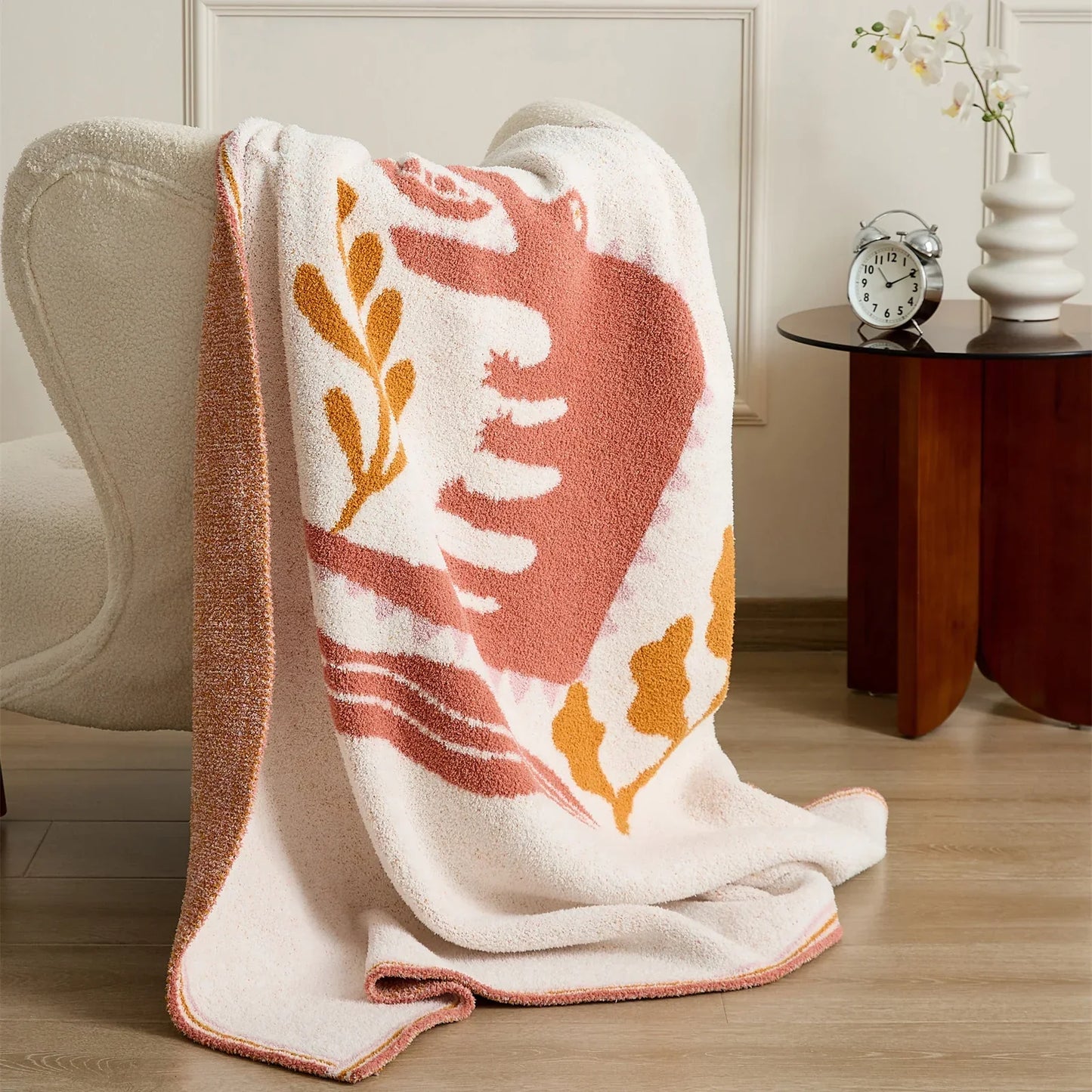 DecorBites™ Kawaii Crocodile Pattern Throw Blanket