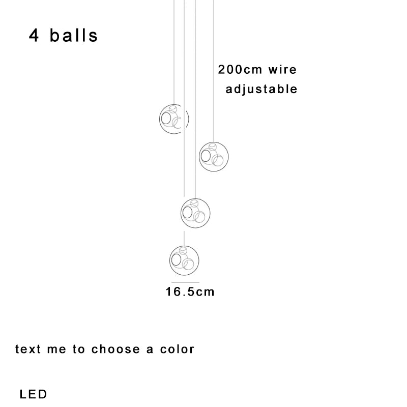 DecorBites™ Clear Glass Pendant Light Dimmable LED Luxury Hanging Lamp