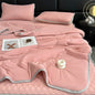 Decobites Summer Cooling Blanket Set - Queen Size Quilt, Latex Bed Sheet, Pillowcase