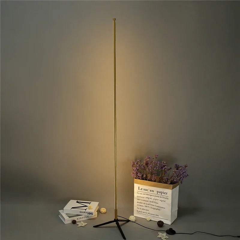 DecorBites™ Gold LED Floor Lamp Minimalist Modern Design for Living Room & Bedroom