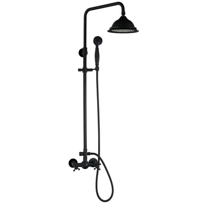 DecorBites™ 8 Inch Matte Black Shower Faucet Set with Hand Spray and Rainfall Head