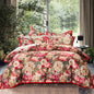 Decobites Vintage Floral Jacquard Cotton Wedding Bedding Set with Duvet Cover, Sheet, Pillowcases