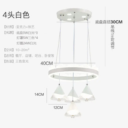 DecorBites™ Elegant 4-Head LED Dining Table Chandelier
